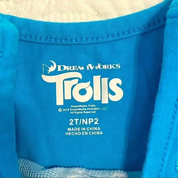 Dreamworks TROLLS toddler girls blue Poppy tulle dress - Picture 4 of 7